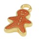 Zamak Lucky Charm Gingerbread Boy w/ Enamel 11x19mm