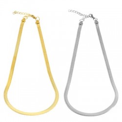 Stainless Steel Necklace Chain Flat Snake Effect 5mm
