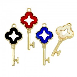 Zamak Charm Key with Acrylic 29x13mm