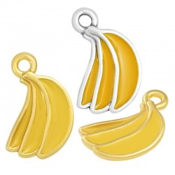 Zamak Charm Banana w/ Enamel 13x15mm