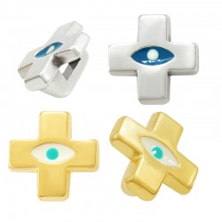 Zamak Slider Cross w/ Evil Eye & Enamel 16x14mm (Ø3x1.7mm)