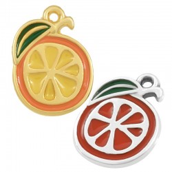 Zamak Charm Orange w/ Enamel 13x17mm