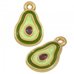 Zamak Charm Avocado w/ Enamel 10x13mm