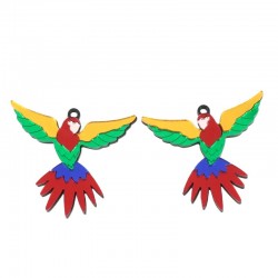 Plexi Acrylic Pendant Parrot 50x45mm (2pcs/Set)