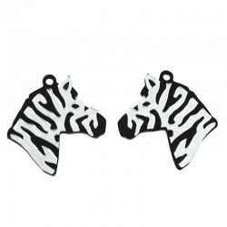Plexi Acrylic Pendant Zebra 35mm (2pcs/Set)