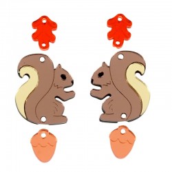 Plexi Acrylic Pendant Squirrel 30x25mm (6pcs/Set)