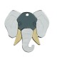 Πλέξι Ακρυλικό Μοτίφ Σκουλαρίκι Ελέφαντας 42x40mm (2τμχ/Σετ)