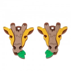 Plexi Acrylic Pendant Giraffe 39x31mm (2pcs/Set)