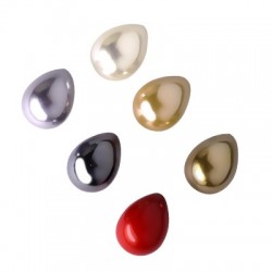 Πέρλα Συνθετική Σταγόνα Μισή Τρύπα 13x18mm Ø1.3mm