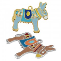 Zamak Pendant Donkey w/ Enamel 45x40mm