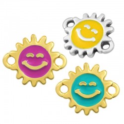 Zamak Connector Sun Smile w/ Enamel 13mm