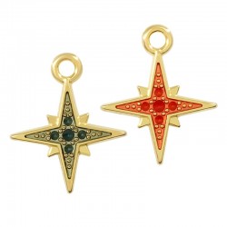 Enameled Zamak Charm Star 14mm