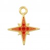 24K Gold Plated/ Transparent Red