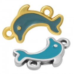 Zamak Connector Dolphin w/ Enamel 18x13mm