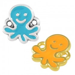 Zamak Connector Octopus Smile w/ Enamel 13mm