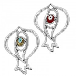 Zamak Lucky Pendant Garlic w/ Evil Eye & Enamel 46x64mm