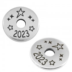 Brass Lucky Washer Round “2023” w/ Stars 20mm/1.9mm (Ø5.2mm)