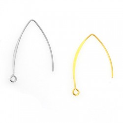Stainless Steel 304 Σκουλαρίκι Γάντζος & Κρικάκι 42x22mm