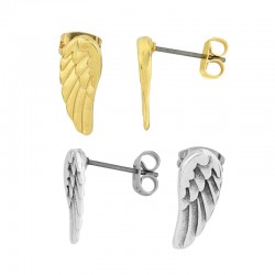 Zamak Earring Angel Wing w/ Safety Back 6x18mm