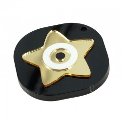 Plexi Acrylic Pendant Square w/ Star & Evil Eye 50mm