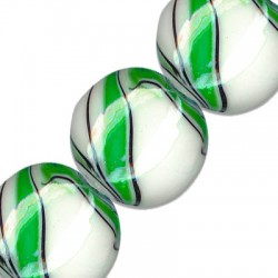 Murano Style Glass Round 25x11mm