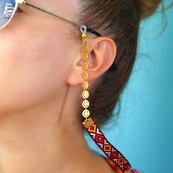 Portaocchiali in Silicone con Perla Rotonda in Metallo 16X8 mm