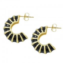 Brass Earring Hoop w/ Enamel 24mm