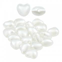 Pearl ABS Bead Heart 6x5mm (Ø1mm)