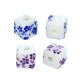 Porcelain Bead Cube w/ Flowers 10mm (Ø2.4mm)