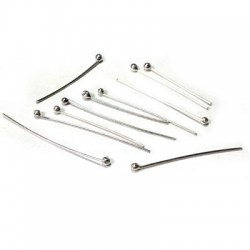 Bastón Alfiler de Plata 925 con Bola 20mm (grosor 0.5mm)