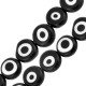 Glass Bead Round Flat with Evil Eye 10mm Ø1mm (~38pcs)
