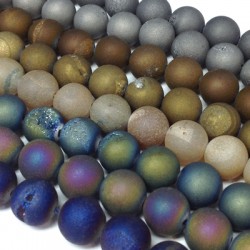 Perle sémi-précieuse en Agate de Brazil ~12mm (~35pcs/fil)