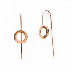 Brass Long Earring Round 13x50mm