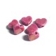 Ceramic Bead Flat Slider Heart w/ Enamel 13x9mm (Ø3mm)