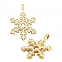 Colgante de Metal Esmaltado Copo de Nieve 15x21mm/1.9mm