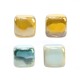 Ceramic Bead Slider Cube w/ Enamel 8mm (Ø2mm)