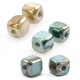 Ceramic Bead Slider Cube w/ Enamel 8mm (Ø2mm)