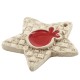 Ceramic Lucky Pendant Star w/ Pomegranate & Enamel 67x64mm