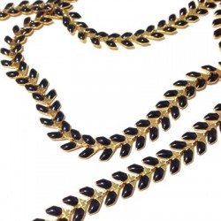 Brass Chain Fishbone with Enamel 6.2mm