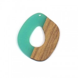 Pendente in Legno di Rosa e Resina Ovale 39x47mm