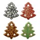 Ceramic Lucky Pendant  Christmas Tree w/ Enamel 44x50mm