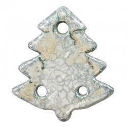 Ciondolo in Ceramica Smaltata Albero di Natale 44x50mm