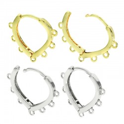 Brass Earring Teardrop Tear with Loops 12x15mm