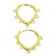 Orecchino in Metallo Ottone Goccia con 7 Anellini 12x15mm