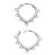 Orecchino in Metallo Ottone Goccia con 7 Anellini 12x15mm