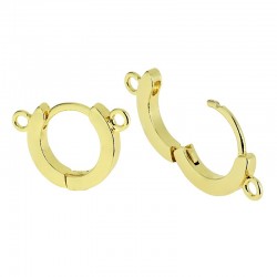 Brass Earring Hoop with Loop 14mm