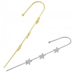 Boucle D'Oreille en Laiton avec Étoiles 70 mm