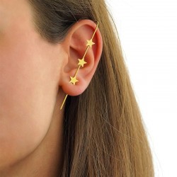 Boucle D'Oreille en Laiton avec Étoiles 70 mm