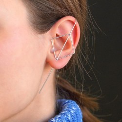 Brass Earring Crawler with Triangle 86mm