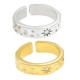 Brass Finger Ring with Strass 6x22mm